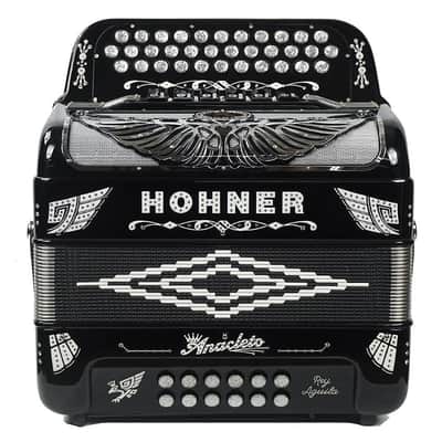 Hohner Anacleto Rey Aguila Two Tone FBE/GCF Compact Accordion Black | Mint image 1