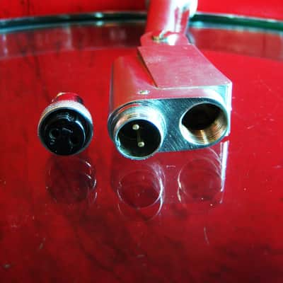Vintage 1960's Claricon 38-504 dynamic Satin Chrome microphone w connector & desk stand Lafayette Olson Midland image 14