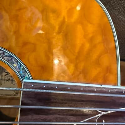 Michael Kelly Dragonfly Fretless Acoustic Bass 4 String with Fishman Electronics Blond Quilted image 7