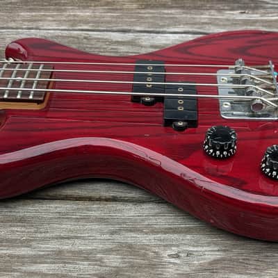 Lefty 1983 Quest by Vantage travel bass 25" trans cherry - Made in Japan image 5