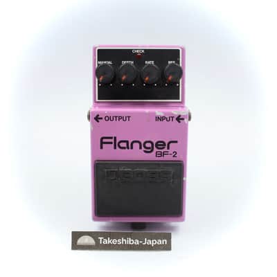 Boss BF-2 Flanger 1982 Made In Japan Black Label ACA Vintage Guitar Effect Pedal 241400