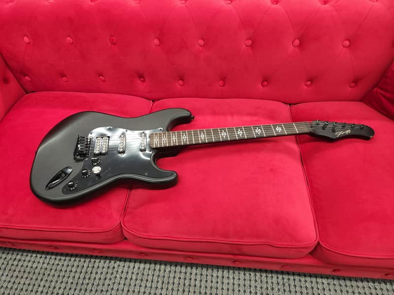 Stagg electric guitar Black satin with Kill Switch image 1