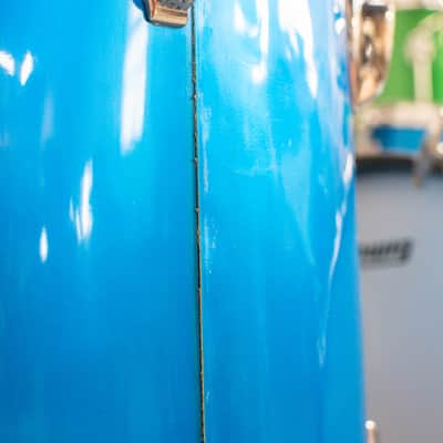 1970s Ludwig 14x26 12x15 16x18 Blue Silk Drum Kit image 15