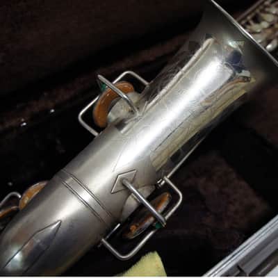 Buescher True-Tone Low Pitch Series IV Alto Sax 1929 Silver (with case) image 4