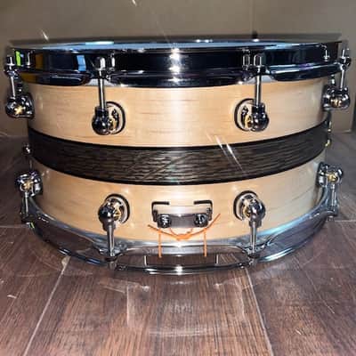 Pearl Music City Custom Craftsman Select Solid Maple Snare Drum - 6.5 inches x 14 inches, Natural with Bourbon Barrel Inlay image 5