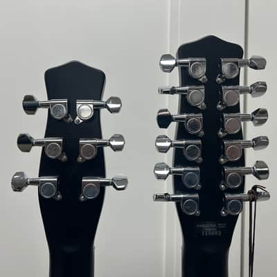 Danelectro Doubleneck 6/12 Reissue 12 String and 6 String Electric Guitar - Red Crackle image 5