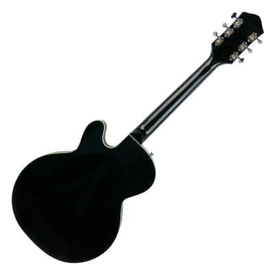Silvertone Semi-Hollow w/ Trapeze 2 mini-hum PU's - Gloss Black (1446TBK) image 4