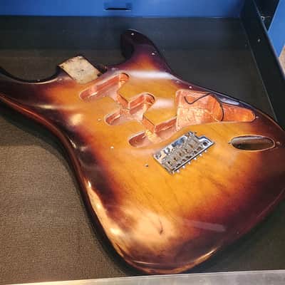 Warmoth Sunburst Stratocaster Guitar Body * Relic * with 2 Point Tremolo Bridge Included image 16