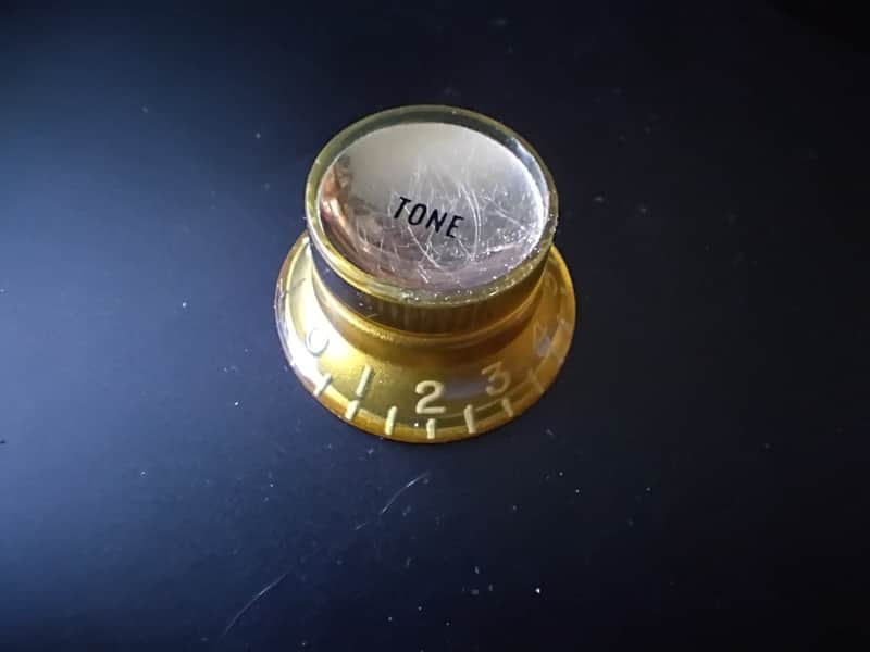 1960s-Early 1970s Gibson Gold Reflector Tone Knob original vintage part for luthier project Les Paul, SG, ES models etc image 1