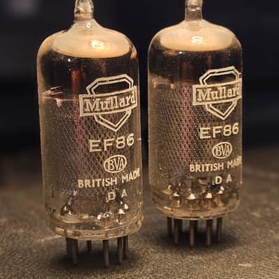 Matched pair Mullard Ef86 - Square D Getter - ++1 image 1