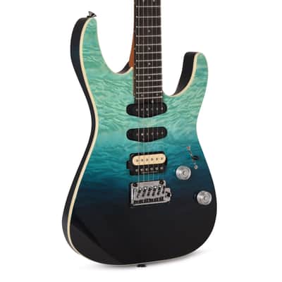Charvel Pro-Mod Plus Dinky DK24 HSS 2PT EB QM Blue Curaçao image 1
