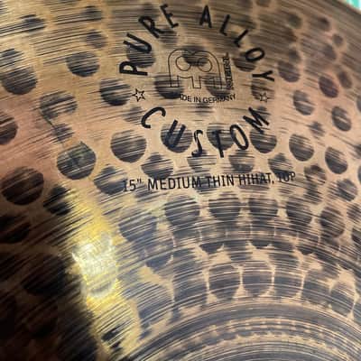 Meinl 15" Pure Alloy Custom Medium Thin Hi-Hat Cymbal (Pair) 2020 - Present - Traditional image 3