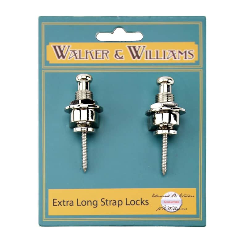 Extra Long Deep Barrel Strap Locks For Thick Guitar Straps For Acoustic, Electric, And Bass Guitars image 1