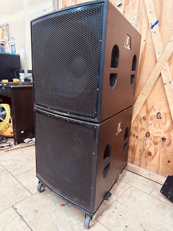 EAW LA118 18" Subwoofers – PAIR - with 2 Dollies - Tested & Working #1 & 2 image 1