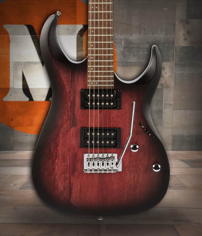 Cort X100 X Series Double Cutaway Electric Guitar - Open Pore Black Cherry Burst (X100OPBB-U) image 1