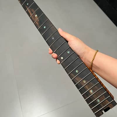 AAAAA Music Man Ebony Fretboard Roasted flame Maple Electric Guitar Neck Wheel truss rods Round stainless steel 22 frets hole 10mm image 7