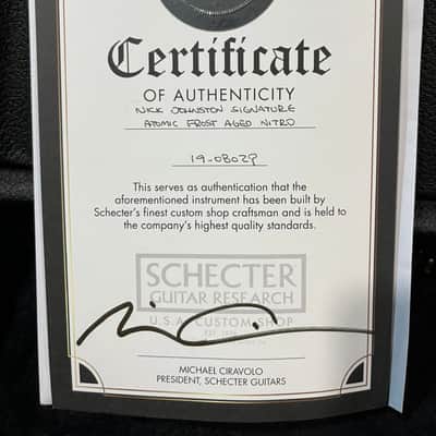 2019 Schecter USA Custom Shop Nick Johnston Trad-USA “Wembley” Atomic Frost image 21