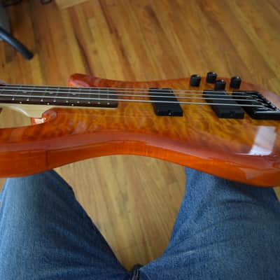 Spector Q4 Pro Bass , with hard case , EMG pickups , flame maple top image 4