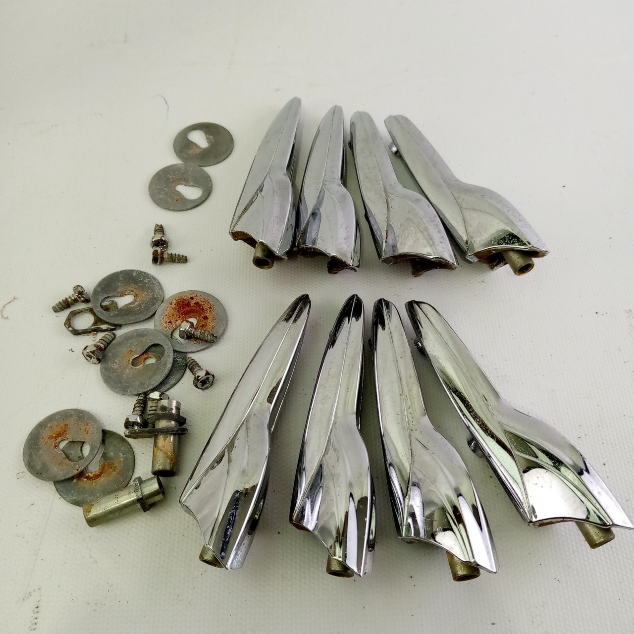 Premier 8x Floor Tom Drum Lugs 60s-70s Elite Diamond Chrome Vintage England UK* — main photograph