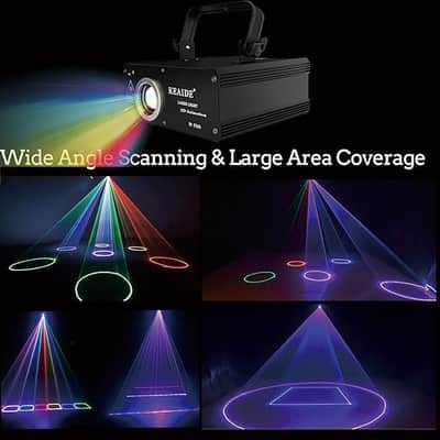New Laser Lights For Party - Sound Activated, Dmx512, Laser Light Show, 3D Animation, Beam Effect Scan - Professional Stage Lazer Light With Remote Control, Perfect For Disco Karaoke Ktv Bar image 2