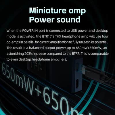 FiiO BTR17 Bluetooth 5.4 USB DAC AMP with LDAC, aptX Lossless. Dual ES9069Q, 10-Band PEQ, THX AAA 78+amps 3.5mm Unbalanced & 4.4mm Balanced (Black) image 7