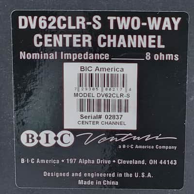 Bic Ventura BIC Ventura DU62-CLR-S Center Channel Speaker 90s - Black image 6