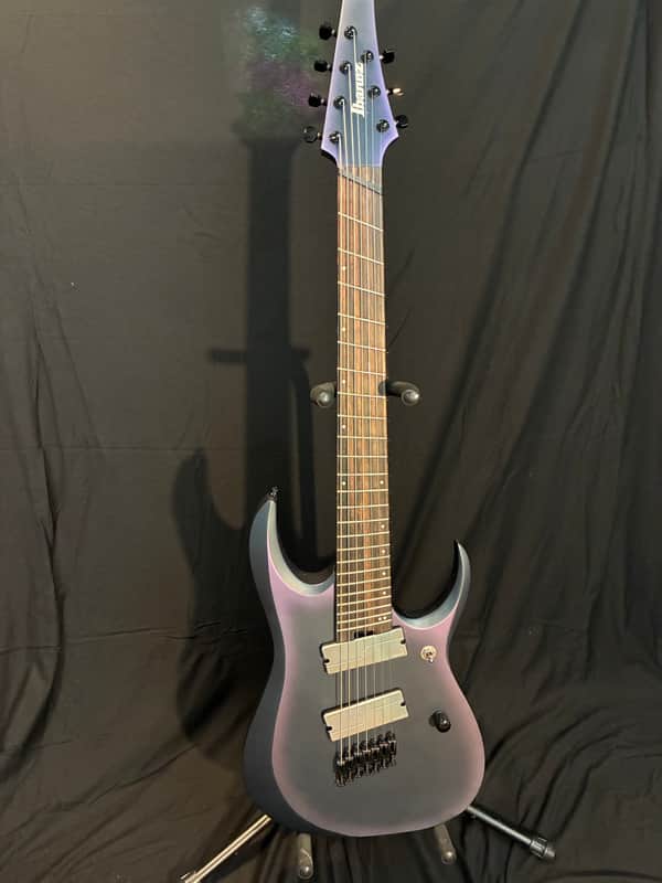 Ibanez Axion Label RGD71ALMS 7-String Multi-Scale - Black Aurora Burst Matte - Fishman Fluence Modern, Gator Hardshell Case