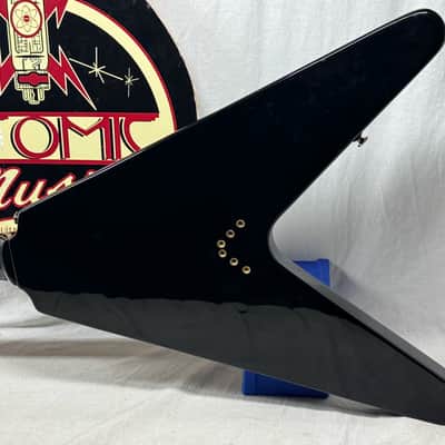 Epiphone '58 1958 Korina Flying V Guitar 2004 - Black image 10
