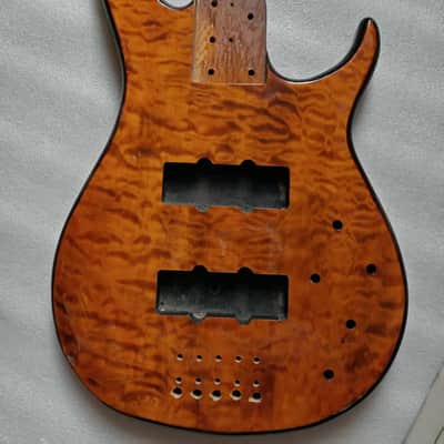 5 String Electric Bass Body with Quilted Maple Top image 1
