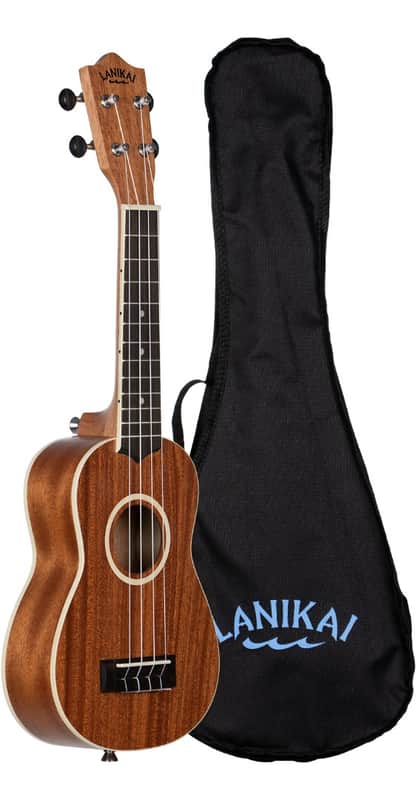 Lanikai Model LU21-S Soprano Size Acoustic Ukulele with Gig Bag, Okoume Wood image 1