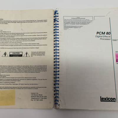 Lexicon PCM 80 Digital Effects Processor User Manual & Reference Guide image 2