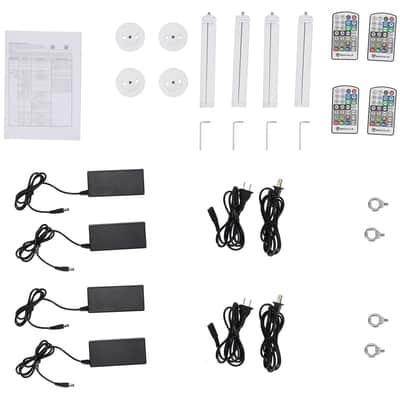 Rockville 4x ROCK SABER White Wireless DMX DJ Battery Tube Lights+Stands+Bag image 3