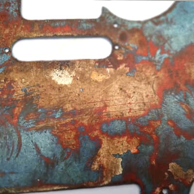 TELECASTER 8 holes pickguard - Steel rust ultra relic blue red color image 4