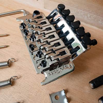 Floyd Rose FRT 1000 Original Style 6 String Tremolo Bridge System Set Chrome with Locking nut image 1