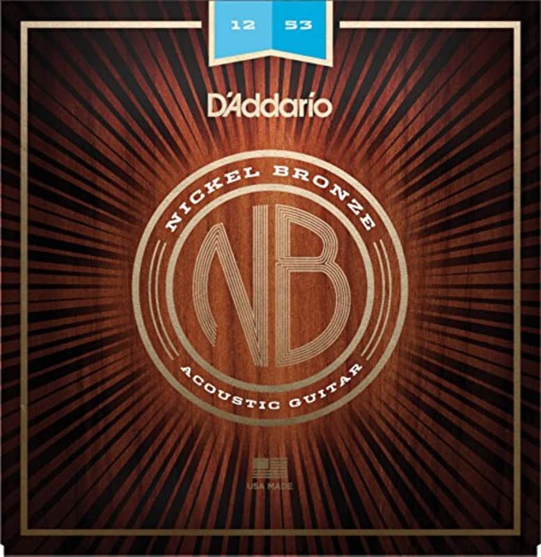D'Addario NB1253 Light Nickel Bronze Acoustic Guitar Strings, 12-53 image 1