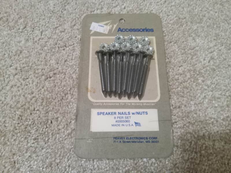 Set of Vintage NOS 1980's Peavey Amplifier Speaker Nails w/ Nuts in Original Packaging! Bild 1