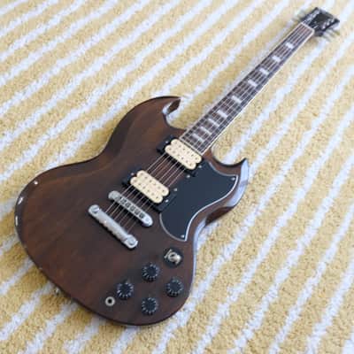 Aria Pro II SG Double Cut DiMarzio PU Antique Brown image 1