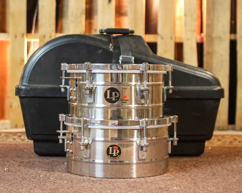 Used LP 12" & 13" Tito Puente Signature Steel Timbales w/ Ludwig Hard Case image 1