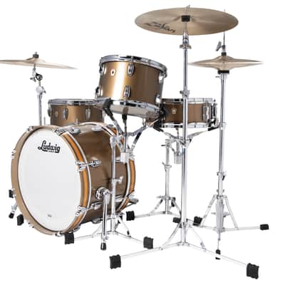 Ludwig *Pre-Order* Classic Maple Vintage Bronze Mist Lacquer Downbeat Kit 14x20_8x12_14x14 Drums Shell Pack Special Order Dealer image 2