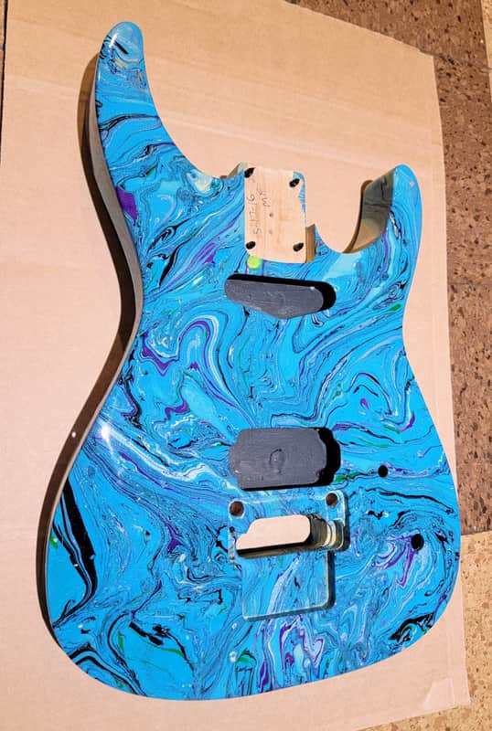 Custom Swirl Body Dinky Body  Blue Swirl image 1
