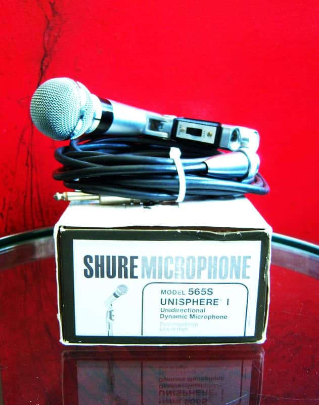 Vintage 1970's Shure 565S dynamic cardioid microphone Dual Z Satin Chrome w accessories 565 565SD image 1