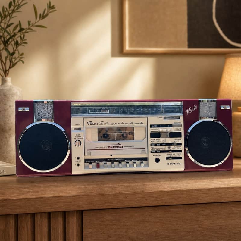 SANYO MR-V8MK Rare Vintage Mint Boombox Warranty 220V Fully Working Serviced image 1