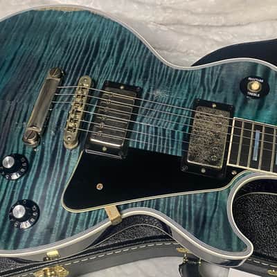 NEW! Gibson Custom Shop Les Paul Custom AAAA Figured Monster Maple Top - Nordic Blue, Heavy Aging - 8.4lbs - G07571 image 2