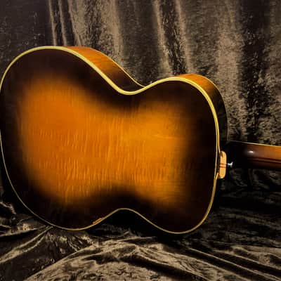 Guild F50 1959 Hoboken Jumbo Acoustic Ghost Label "Rare Bird Alert" Flame Maple Archback Buddy Holly image 4