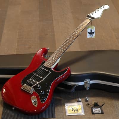 2005 Fender American Deluxe HSS w/ Rosewood FB Stratocaster Electric Guitar Red w/ Black HS + OHSC image 1