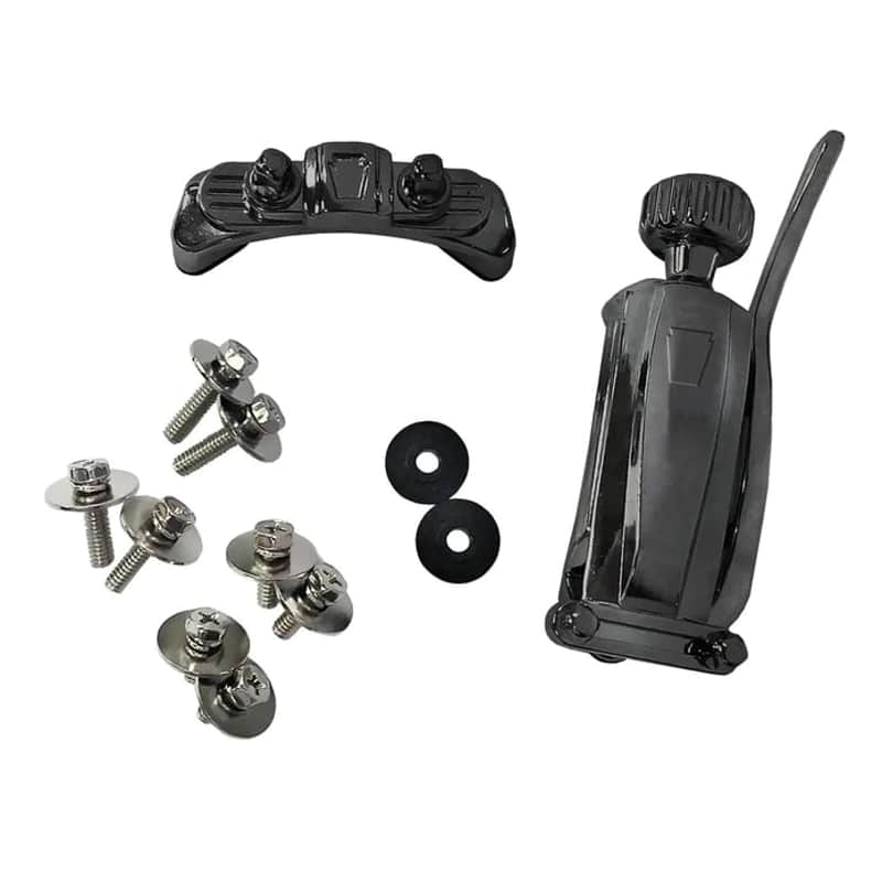 Ludwig P88 Atlas Die Cast Throw Off & Butt Plate Set - Black Nickel image 1