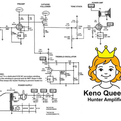 Hunter Amplifiers - The Keno Queenie - 5-watts Class A Handwired Tube Amp Head - Pink image 10