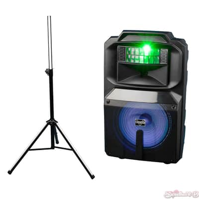 Vocopro SoundGlow-1200 12" Powered Speaker W/RGB Derby Light & Lighted Stand image 1