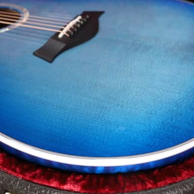 Taylor Custom Shop Grand Auditorium BLACK LABEL Spruce Top Quilt AAA Maple Back & Sides with Hardcase Transparent Blue 093 image 11