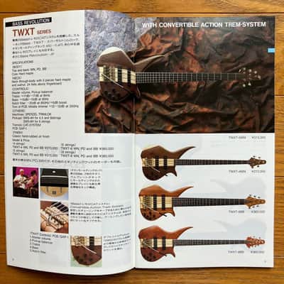 TUNE Japan TWXT-4 Tremolo Bass - 2000s - Locking Tuners - Neck-Thru - Active - Whammy Bar - MIJ -  4-String Bass - Natural Walnut image 19